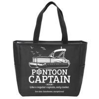 Mens Pontoon Captain Definition Funny Pontoon Boat Boating Zip Tote Bag