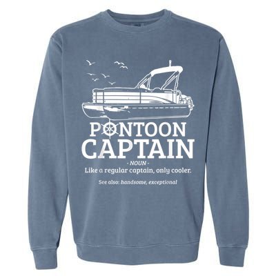 Mens Pontoon Captain Definition Funny Pontoon Boat Boating Garment-Dyed Sweatshirt