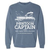 Mens Pontoon Captain Definition Funny Pontoon Boat Boating Garment-Dyed Sweatshirt
