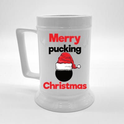 Merry Pucking Christmas Hockey Meaningful Gift Beer Stein