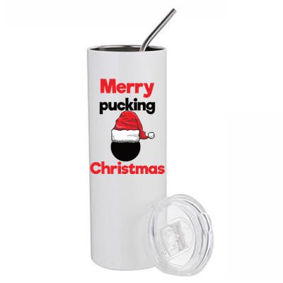 Merry Pucking Christmas Hockey Meaningful Gift Stainless Steel Tumbler