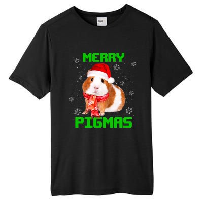 Merry Pigmas Christmas Guinea Pig Santa Hat Light In Snow Great Gift Tall Fusion ChromaSoft Performance T-Shirt