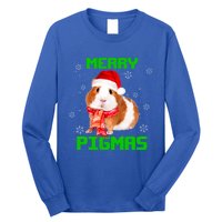 Merry Pigmas Christmas Guinea Pig Santa Hat Light In Snow Great Gift Long Sleeve Shirt