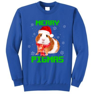 Merry Pigmas Christmas Guinea Pig Santa Hat Light In Snow Great Gift Sweatshirt