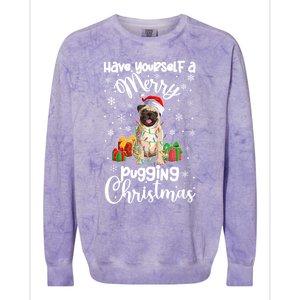 Merry Pugging Christmas Pug Xmas Party Pug Gift Colorblast Crewneck Sweatshirt