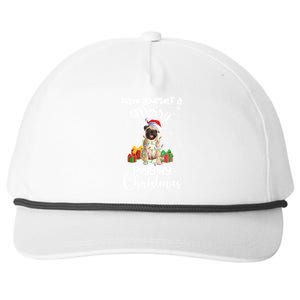 Merry Pugging Christmas Pug Xmas Party Pug Gift Snapback Five-Panel Rope Hat