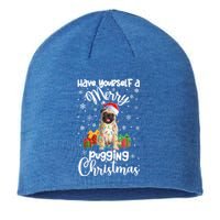 Merry Pugging Christmas Pug Xmas Party Pug Gift Sustainable Beanie