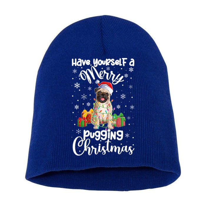 Merry Pugging Christmas Pug Xmas Party Pug Gift Short Acrylic Beanie