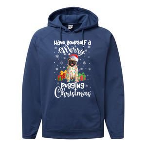 Merry Pugging Christmas Pug Xmas Party Pug Gift Performance Fleece Hoodie