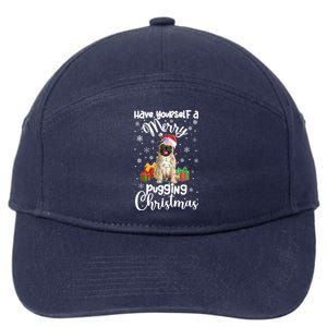 Merry Pugging Christmas Pug Xmas Party Pug Gift 7-Panel Snapback Hat