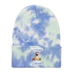 Merry Pugging Christmas Pug Xmas Party Pug Gift Tie Dye 12in Knit Beanie