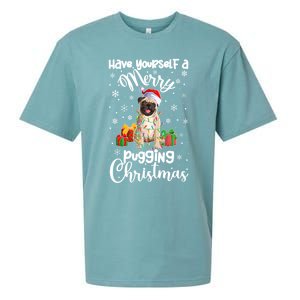 Merry Pugging Christmas Pug Xmas Party Pug Gift Sueded Cloud Jersey T-Shirt