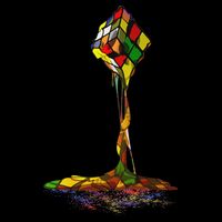 Melting Puzzle Cube Retro Speed Cubing 80's Vintage Toy 7-Panel Snapback Hat