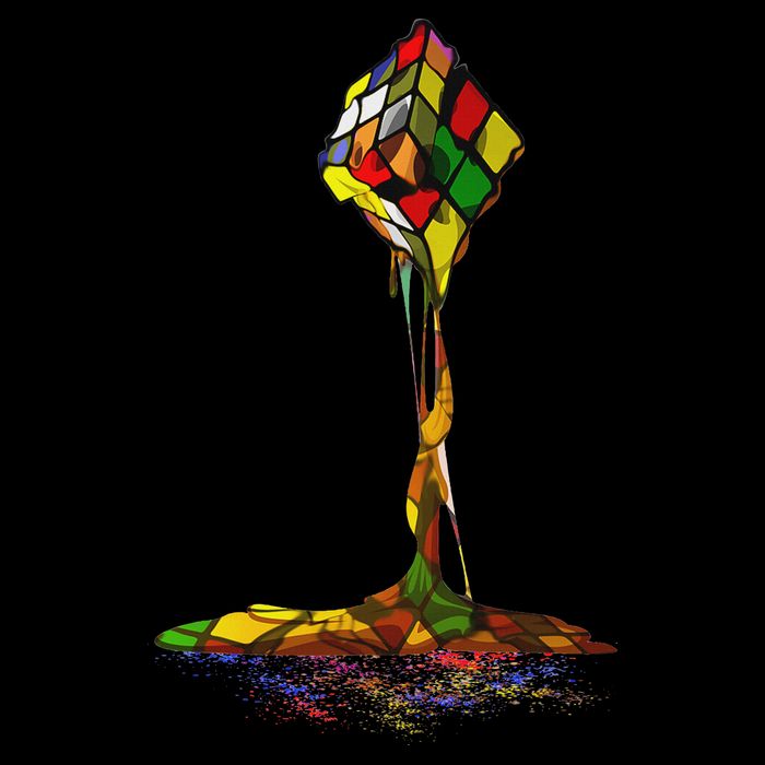 Melting Puzzle Cube Retro Speed Cubing 80's Vintage Toy Mousepad