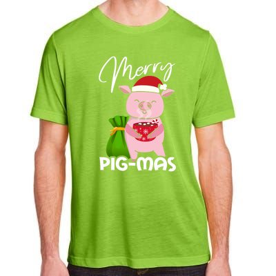 Merry Pigmas Christmas Pig For Swine Lovers Gift Adult ChromaSoft Performance T-Shirt