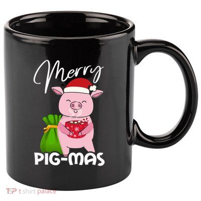 Merry Pigmas Christmas Pig For Swine Lovers Gift 11oz C Handle Ceramic Mug