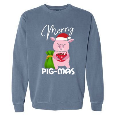 Merry Pigmas Christmas Pig For Swine Lovers Gift Garment-Dyed Sweatshirt