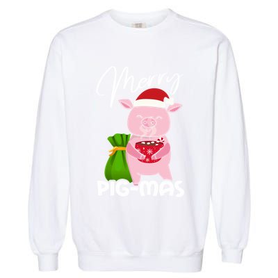Merry Pigmas Christmas Pig For Swine Lovers Gift Garment-Dyed Sweatshirt