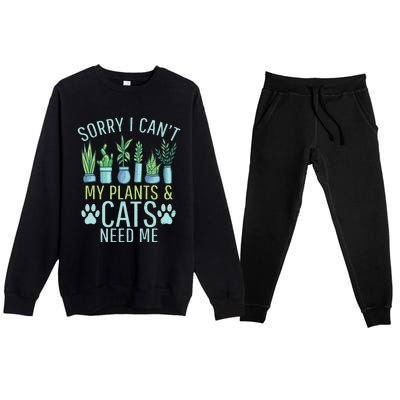 My Plants & Cats need me Outdoor and Gardening Premium Crewneck Sweatsuit Set