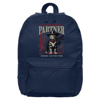 Meowdy Partner Cowboy Cat Vintage Cowboy 16 in Basic Backpack