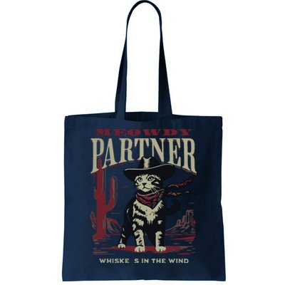 Meowdy Partner Cowboy Cat Vintage Cowboy Tote Bag