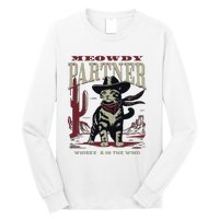 Meowdy Partner Cowboy Cat Vintage Cowboy Long Sleeve Shirt