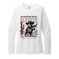 Meowdy Partner Cowboy Cat Vintage Cowboy Womens CVC Long Sleeve Shirt