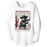 Meowdy Partner Cowboy Cat Vintage Cowboy Women's Perfect Tri Tunic Long Sleeve Shirt