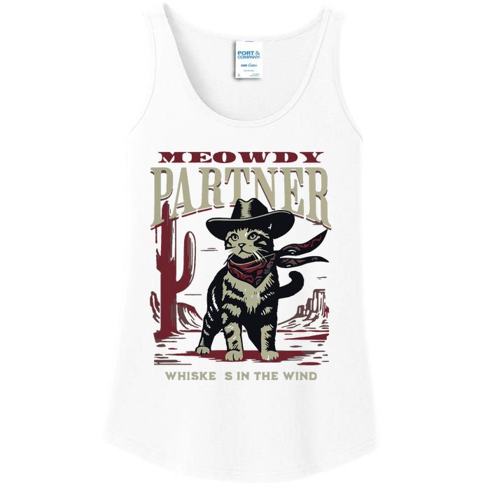 Meowdy Partner Cowboy Cat Vintage Cowboy Ladies Essential Tank