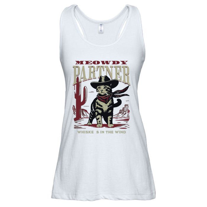 Meowdy Partner Cowboy Cat Vintage Cowboy Ladies Essential Flowy Tank