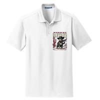 Meowdy Partner Cowboy Cat Vintage Cowboy Dry Zone Grid Polo