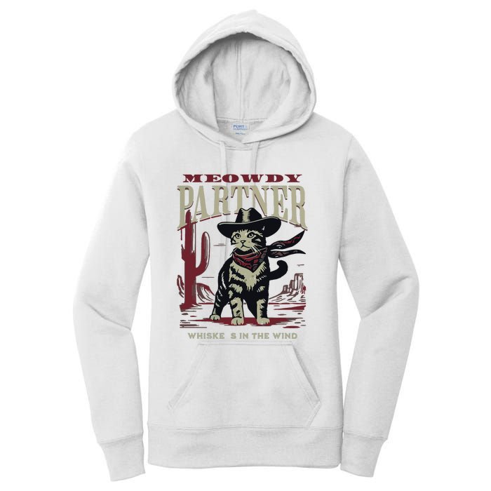 Meowdy Partner Cowboy Cat Vintage Cowboy Women's Pullover Hoodie