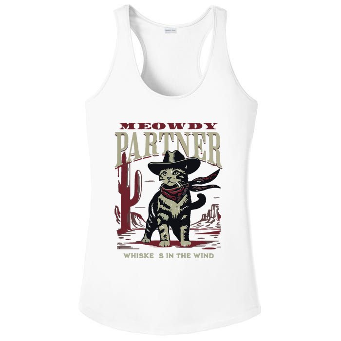 Meowdy Partner Cowboy Cat Vintage Cowboy Ladies PosiCharge Competitor Racerback Tank