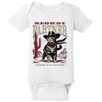 Meowdy Partner Cowboy Cat Vintage Cowboy Baby Bodysuit