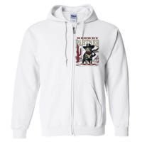 Meowdy Partner Cowboy Cat Vintage Cowboy Full Zip Hoodie