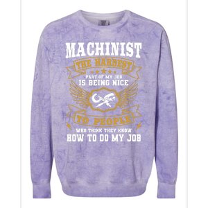 Machinist Profession CNC Machine Tools Operator Machinery Colorblast Crewneck Sweatshirt