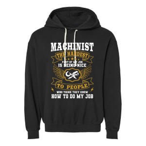 Machinist Profession CNC Machine Tools Operator Machinery Garment-Dyed Fleece Hoodie