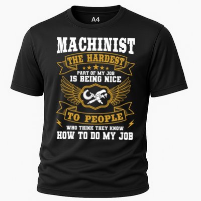 Machinist Profession CNC Machine Tools Operator Machinery Cooling Performance Crew T-Shirt