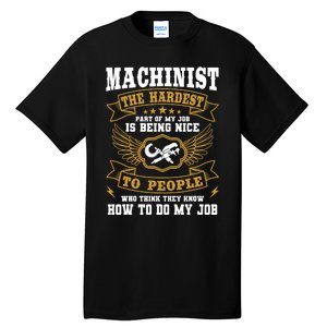 Machinist Profession CNC Machine Tools Operator Machinery Tall T-Shirt