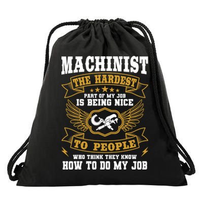 Machinist Profession CNC Machine Tools Operator Machinery Drawstring Bag