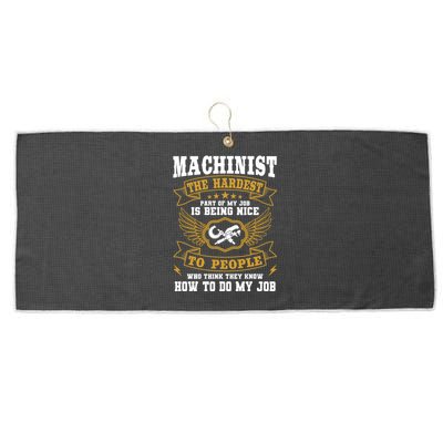 Machinist Profession CNC Machine Tools Operator Machinery Large Microfiber Waffle Golf Towel