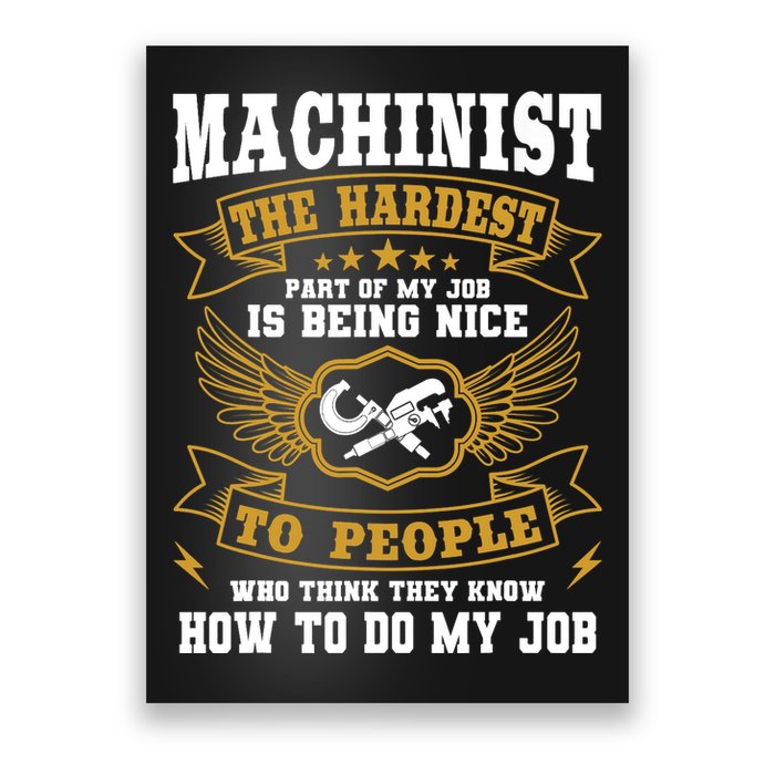 Machinist Profession CNC Machine Tools Operator Machinery Poster