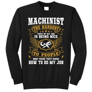 Machinist Profession CNC Machine Tools Operator Machinery Tall Sweatshirt