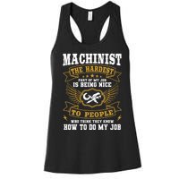 Machinist Profession CNC Machine Tools Operator Machinery Women's Racerback Tank