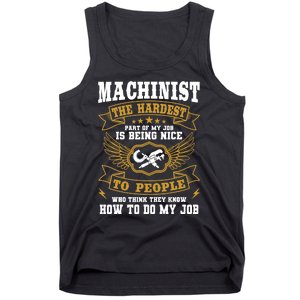 Machinist Profession CNC Machine Tools Operator Machinery Tank Top