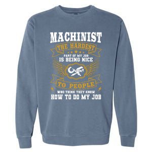 Machinist Profession CNC Machine Tools Operator Machinery Garment-Dyed Sweatshirt