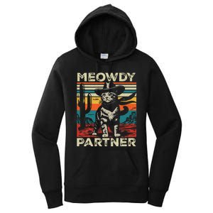 Meowdy Partner Cat Cow Hat Howdy Funny Country Western Women's Pullover Hoodie