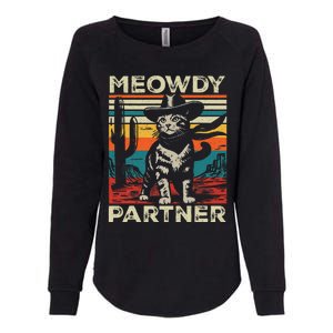 Meowdy Partner Cat Cow Hat Howdy Funny Country Western Womens California Wash Sweatshirt