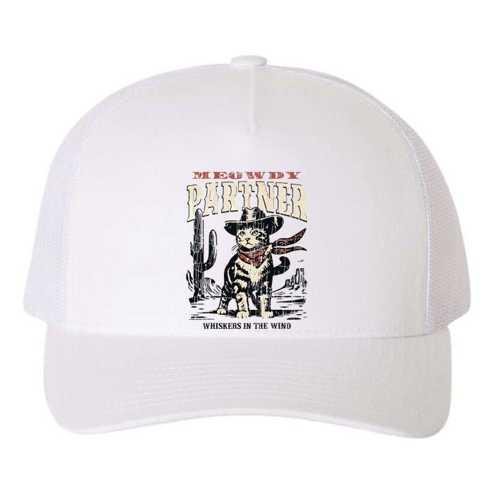 Meowdy Partner Cowboy Cat Vintage Yupoong Adult 5-Panel Trucker Hat