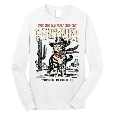 Meowdy Partner Cowboy Cat Vintage Long Sleeve Shirt